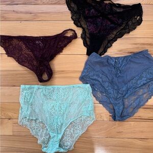 Soma Lace Panty Set - Black, Blue, Mint, and Burgundy